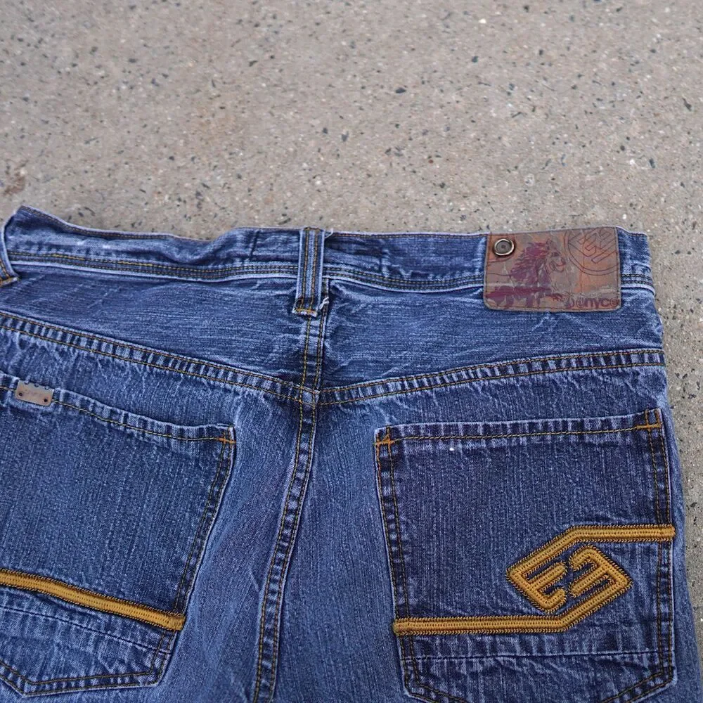 Vintage Y2K Enyce Jeans Size 34 Low Rise Relaxed Fit 100% Cotton Denim Hip Hop